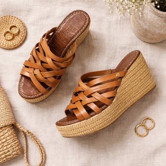 Sam Edelman Shoes - Sam Edelman Brown Woven Wedge Sandals